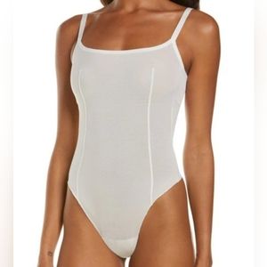 SKIMS powermesh bodysuit in Marble